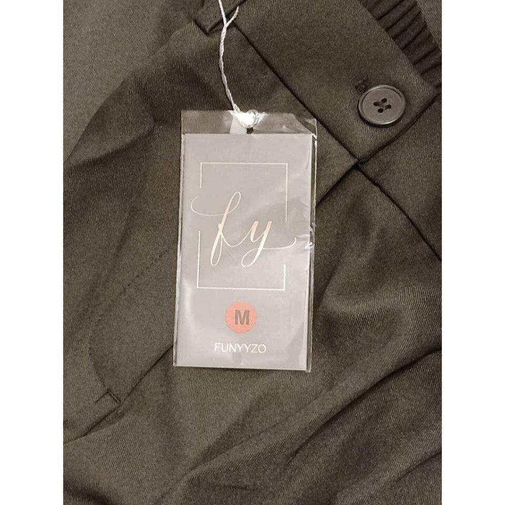 NEW Dress Pants Steel Gray High Waisted Wide Leg Career‎ Pants Pockets M